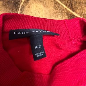 Lane Bryant Women's Sweater Size 14/16 Red Soft Knit Gold Trim Buttons